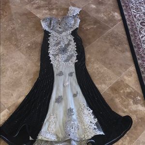 Black & grey full length gown